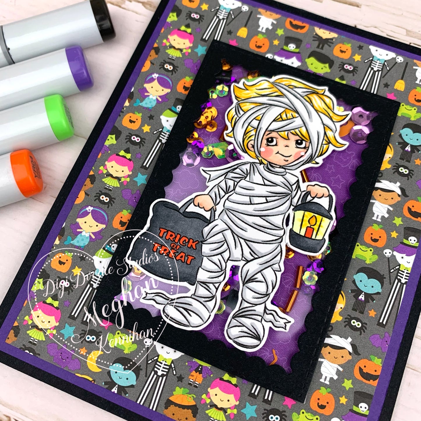 Manny Mummy Halloween Digi Stamp