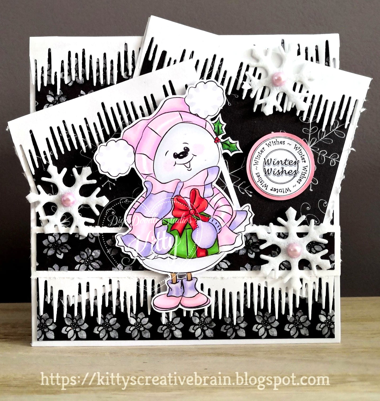 Rosie Tinsel Berry Snowman Digi Stamp