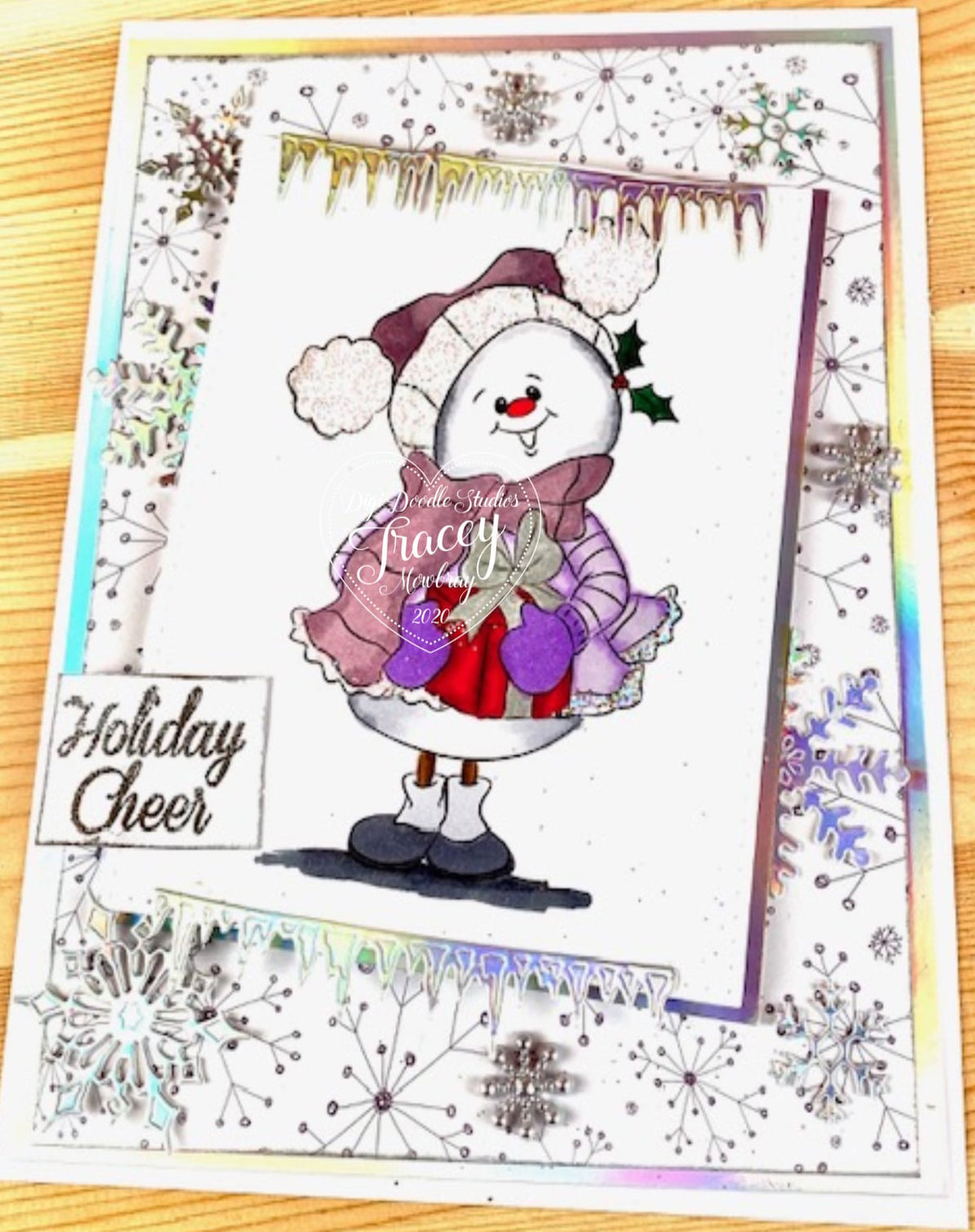 Rosie Tinsel Berry Snowman Digi Stamp