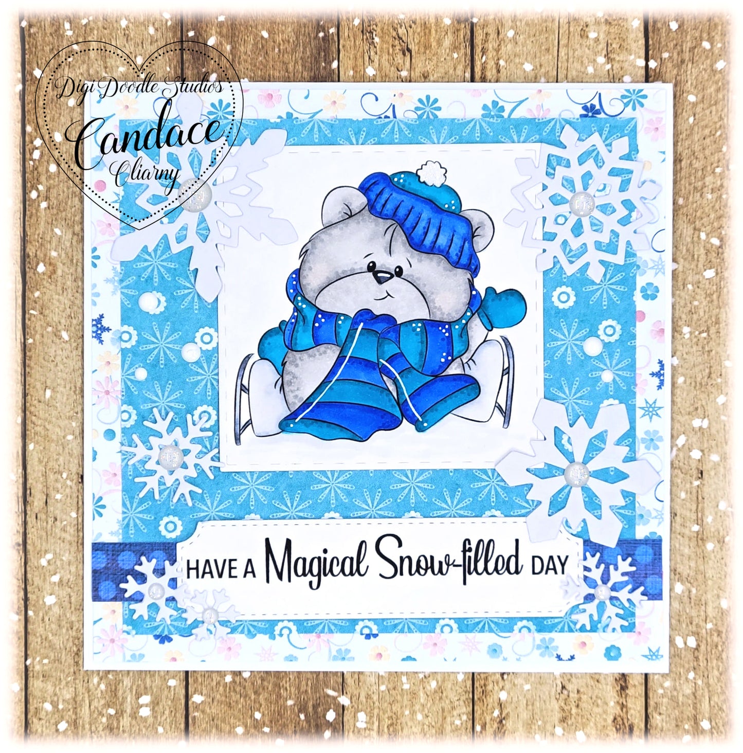 Sammi Skater Bear Digi Stamp