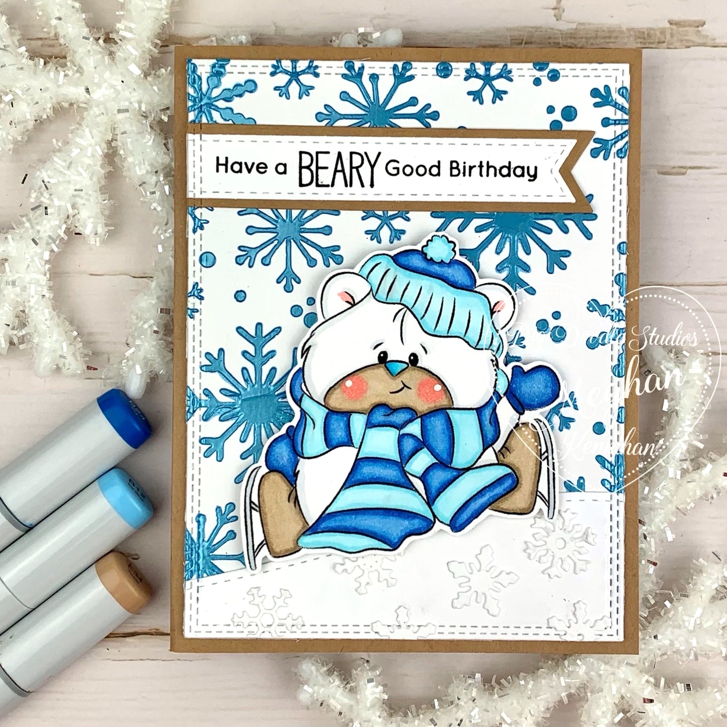 Sammi Skater Bear Digi Stamp