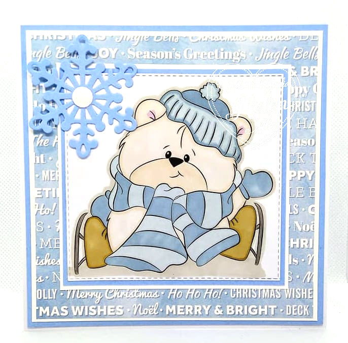 Sammi Skater Bear Digi Stamp