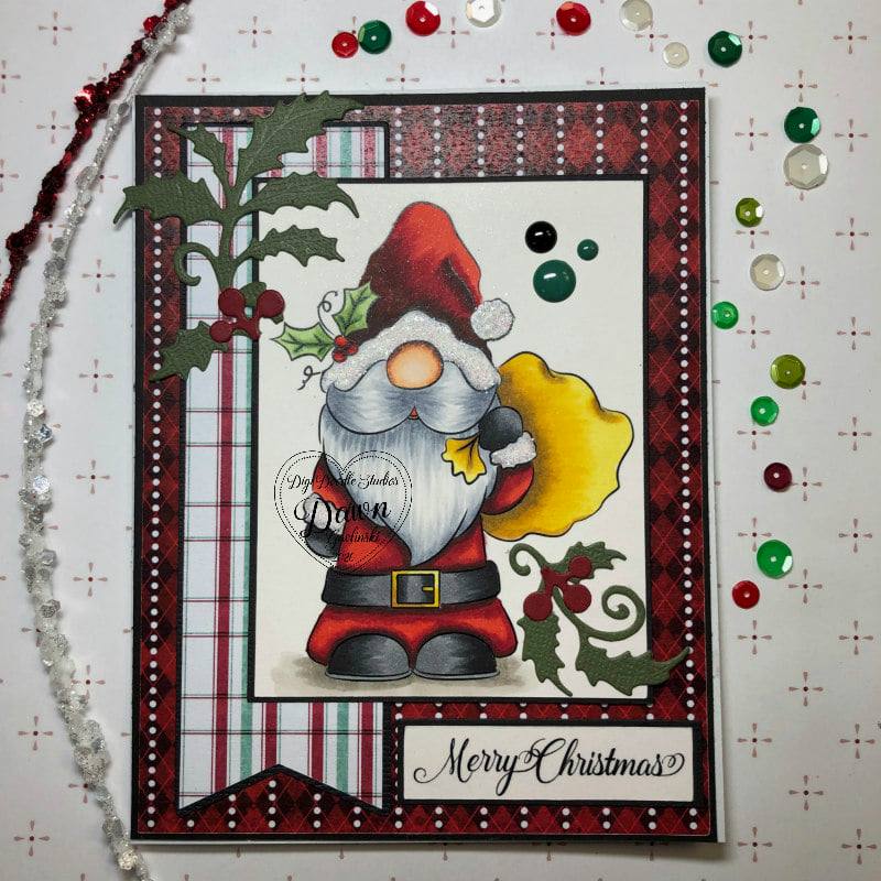 Santa Gnome Digi Stamp