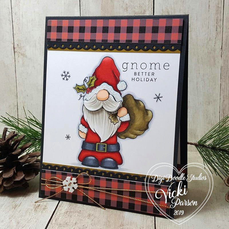 Santa Gnome Digi Stamp