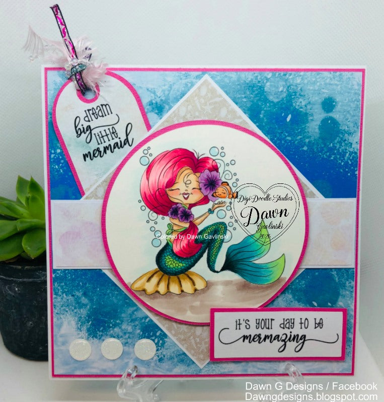 Serina Mermaid Digi Stamp