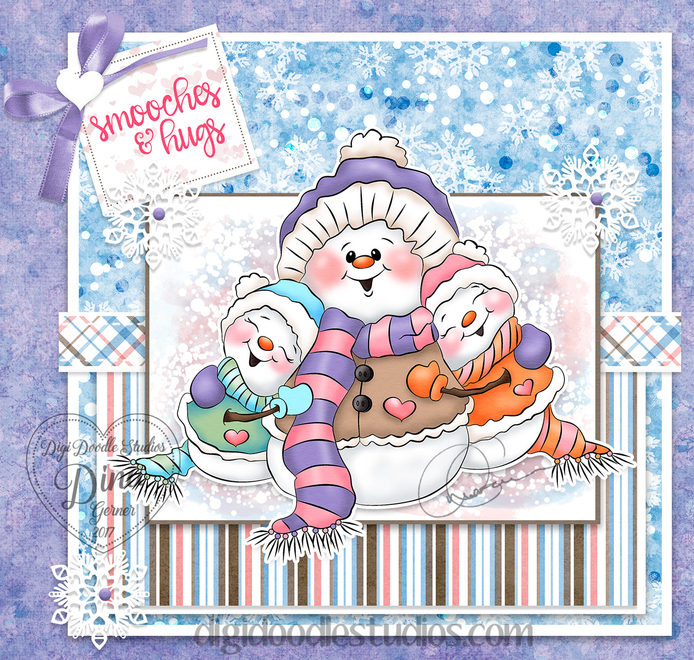 Snowman Hugs Digi Stamp