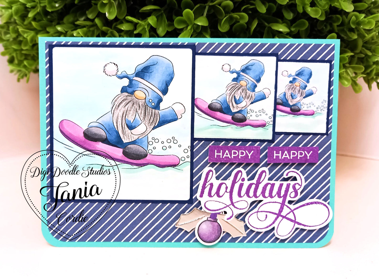 Wrolin Snowboarding Gnome Digi Stamp