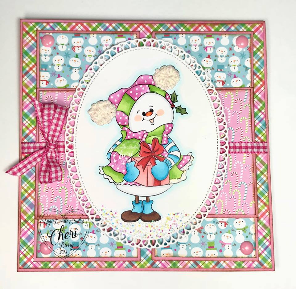 Rosie Tinsel Berry Snowman Digi Stamp