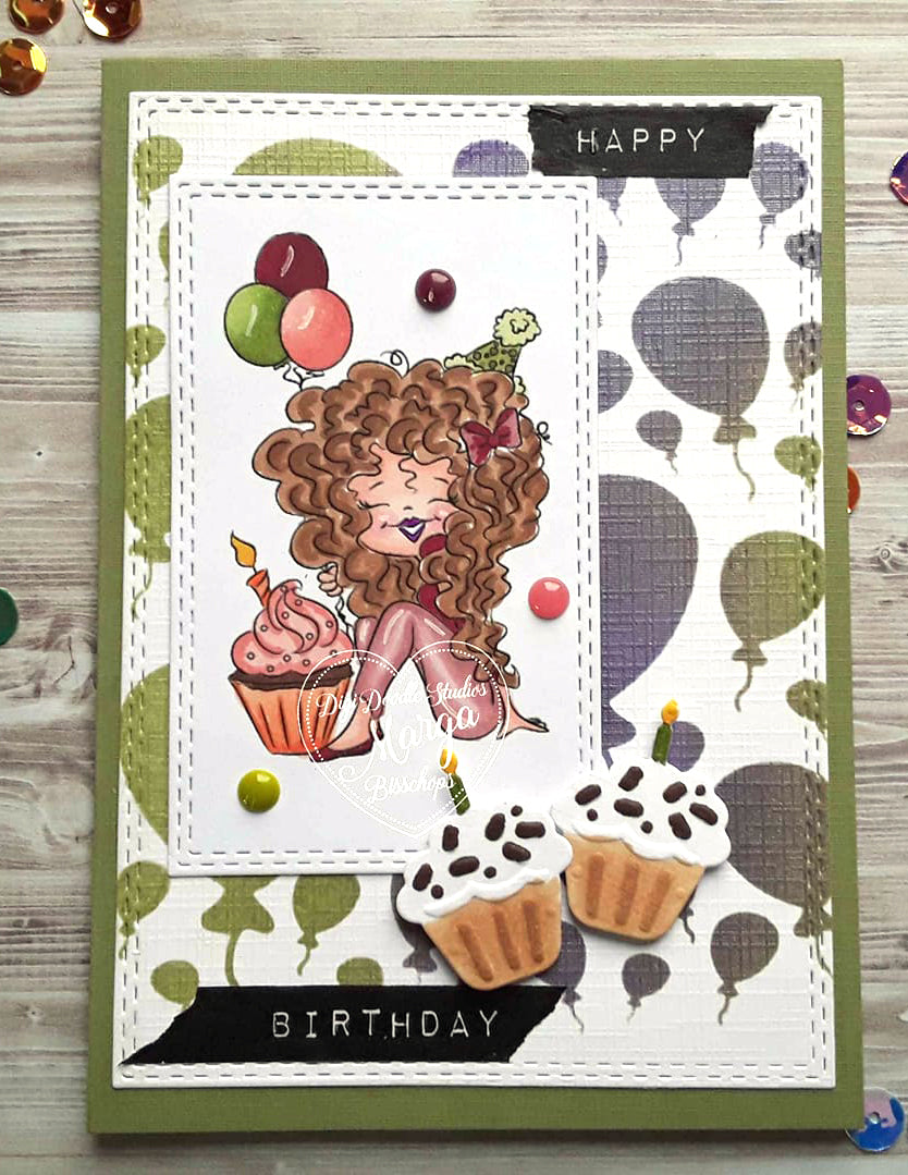 Suzette's Cupcake Party Digi Stamp