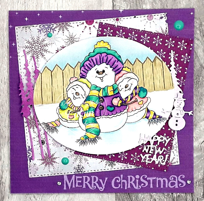 Snowman Hugs Digi Stamp