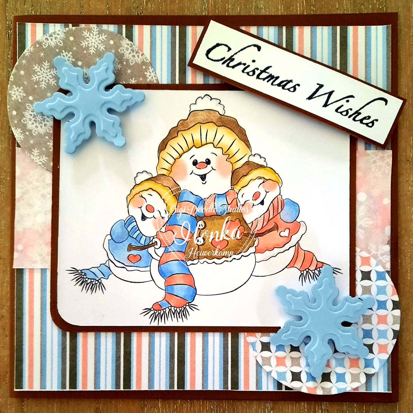 Snowman Hugs Digi Stamp