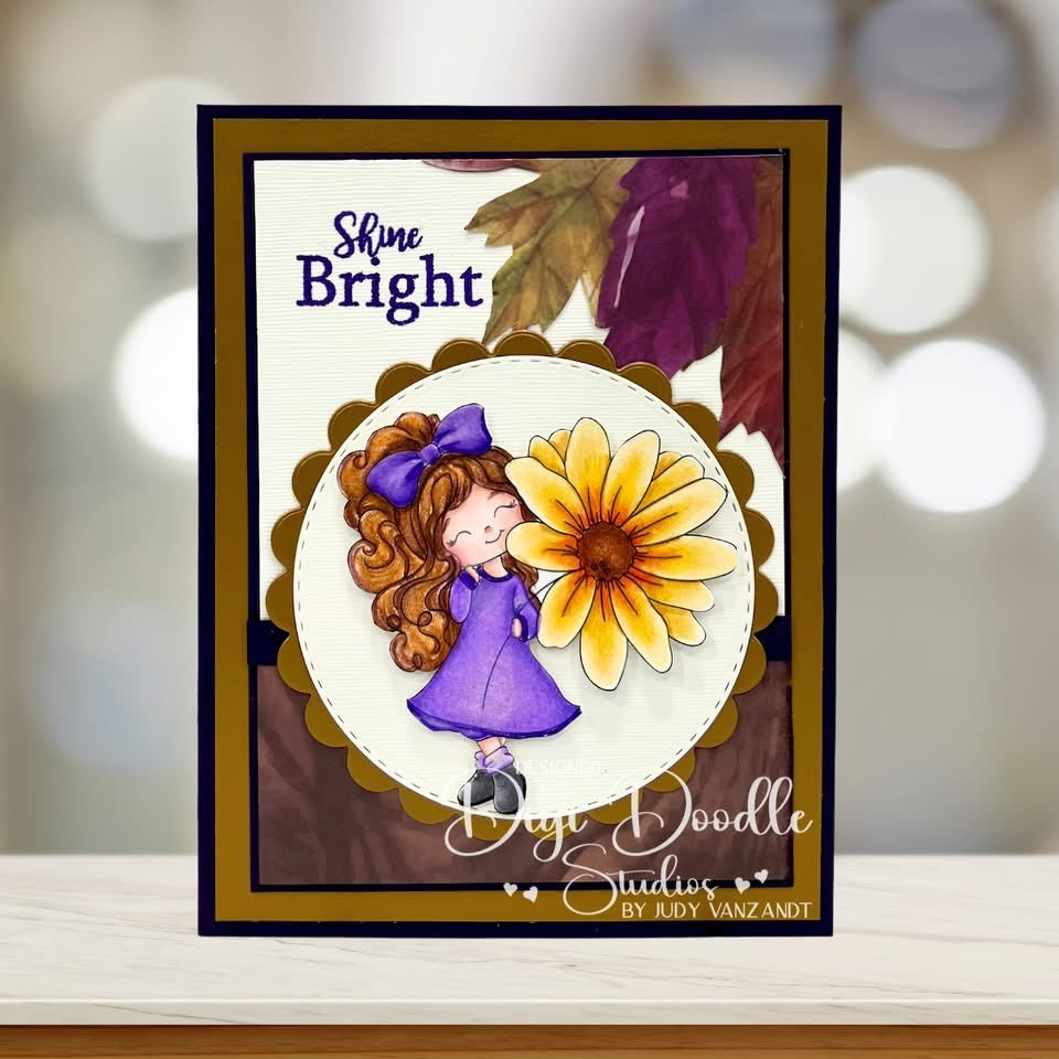 Kisha Sunflower Girl Digi Stamp