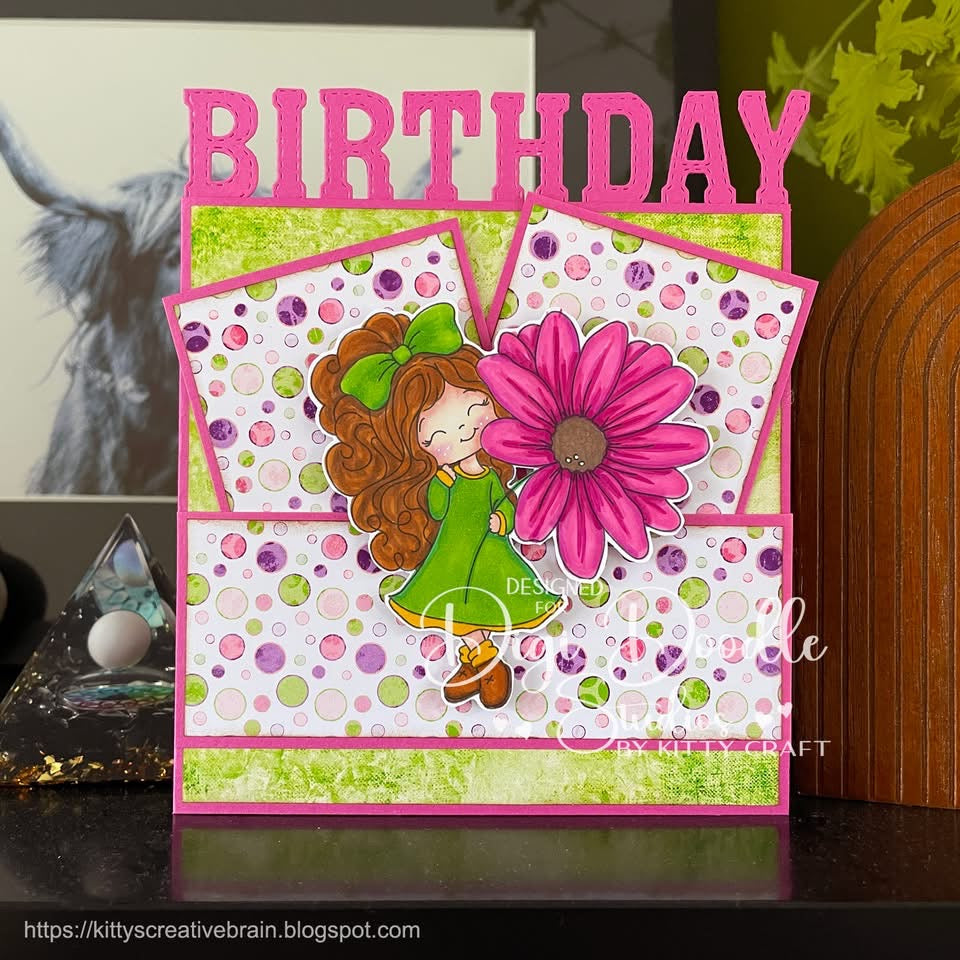 Kisha Sunflower Girl Digi Stamp