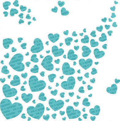 Floating Hearts Stencil