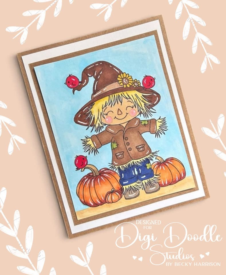 Strawbert Scarecrow Digi Stamp