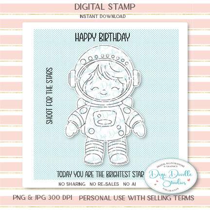 Alastair Astronaut Boy Digi Stamp