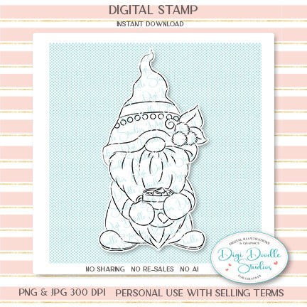 Antoni Coffee Gnomie Digi Stamp