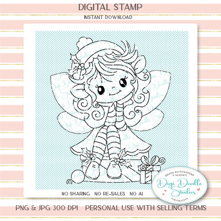 Aurora Sparkle Fairy Elf Digi Stamp