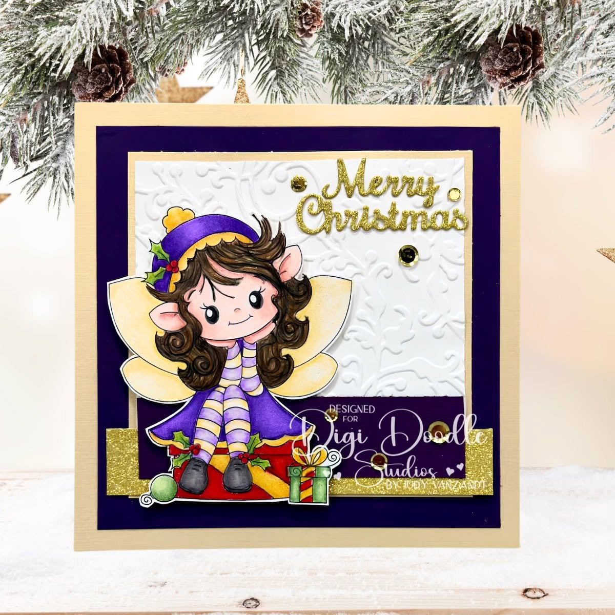 Aurora Sparkle Fairy Elf Digi Stamp