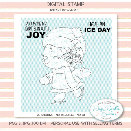Beary Snowbell Digi Stamp