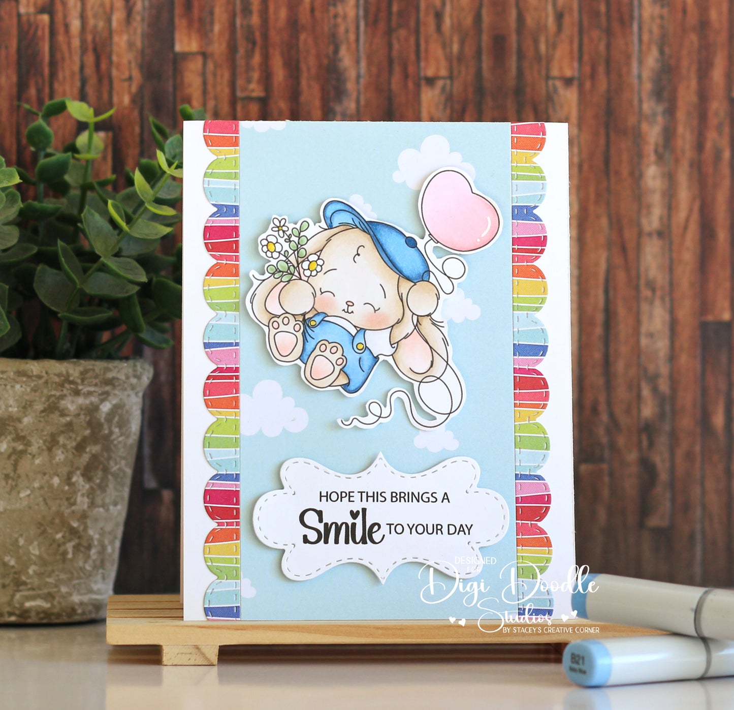 Beau Valentine Bunny Digi Stamp