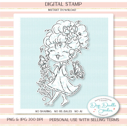 Bella Butterfly Digi Stamp