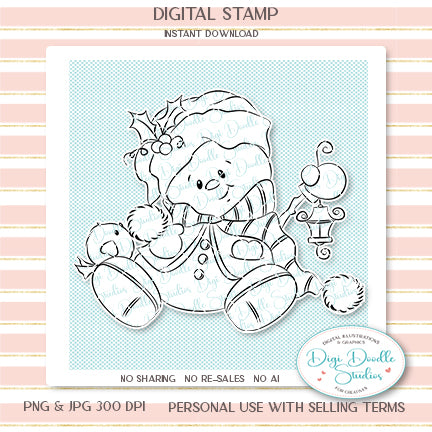 Blizzy Snowman Digi Stamp
