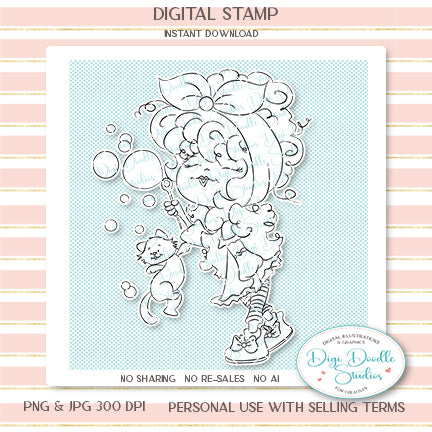 Blowing Bubbles Digi Stamp