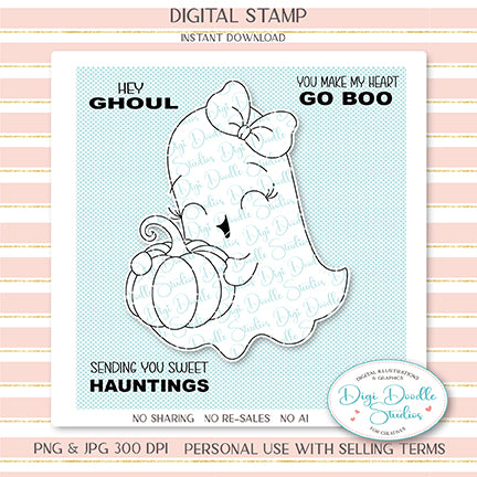 Booella & Pumpkin Digi Stamp