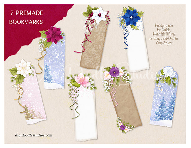 Furry & Bright Whimsical Winter Holiday Critters & Seasonal Florals