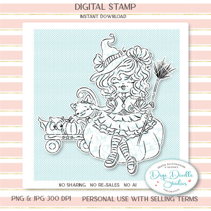 Buffy n Friends Halloween Digi Stamp