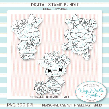 Buttercup Hippo Digi Stamp Bundle