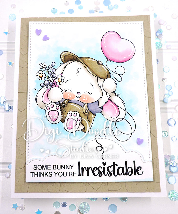 Beau Valentine Bunny Digi Stamp