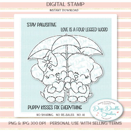 Choochie & Pebbles Pups Digi Stamp