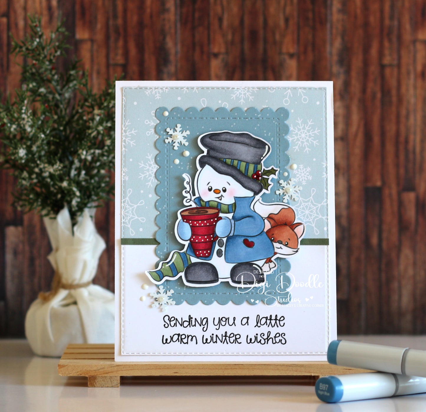 Cocoa Charlie Freeze Snowman Digi Stamp