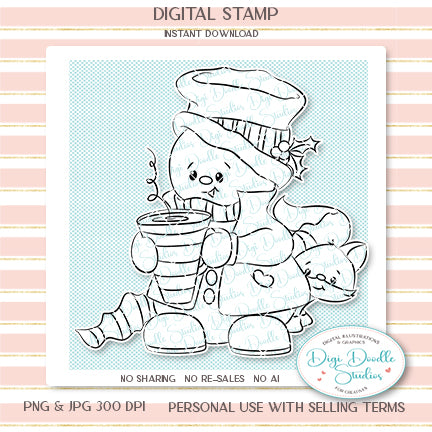 Cocoa Charlie Freeze Snowman Digi Stamp