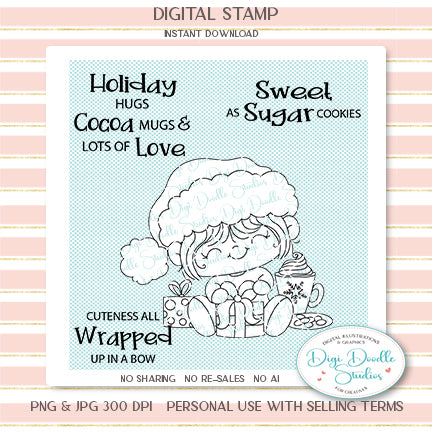 Cozy Coco Christmas Digi Stamp