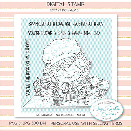 Cupcake Bakers Digi Stamp