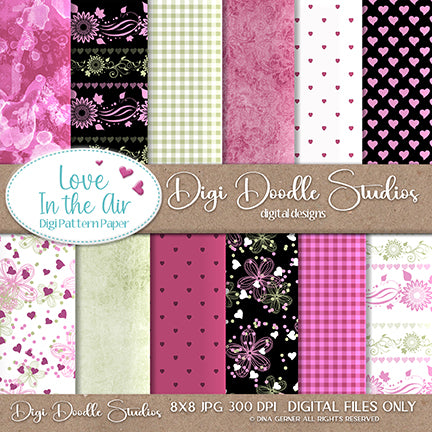 Love In The Air Digi Doodles Digi Paper Pack
