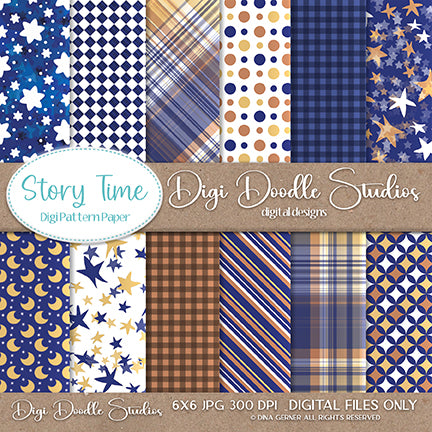 Storytime Digi Doodles 6x6 Digi Paper Pack