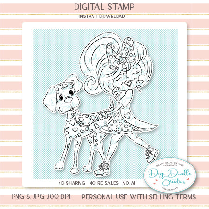 Daisy & Darby Dalmatian Digi Stamp