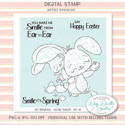 Easter Bunny Selfie Digi Stamp Set