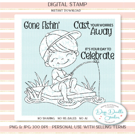 Finnley Creek Fisherboy Digi Stamp