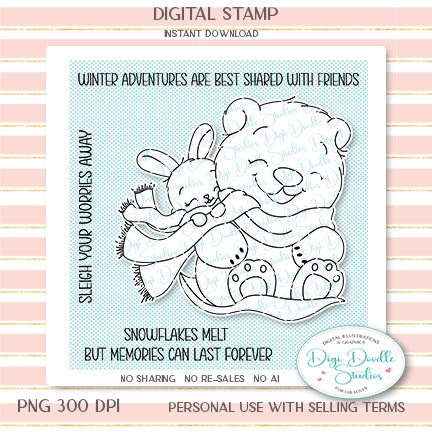 Fluff & Bon Bon Polar Friends Digi Stamp