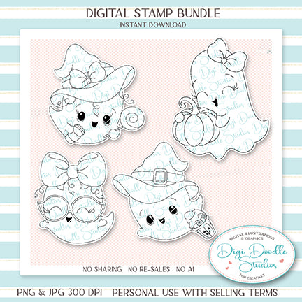Friendly Ghosts Digi Stamp Bundle