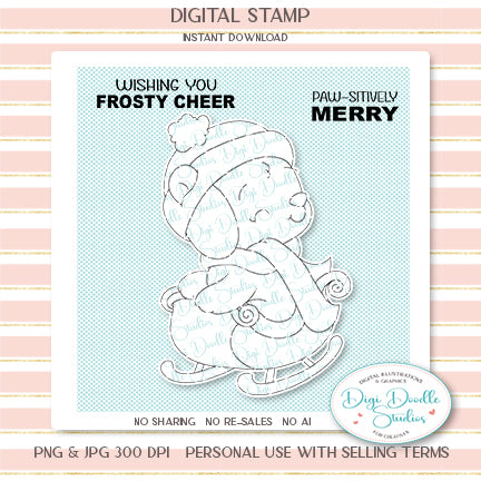 Frosty Paws Polar Bear Digi Stamp