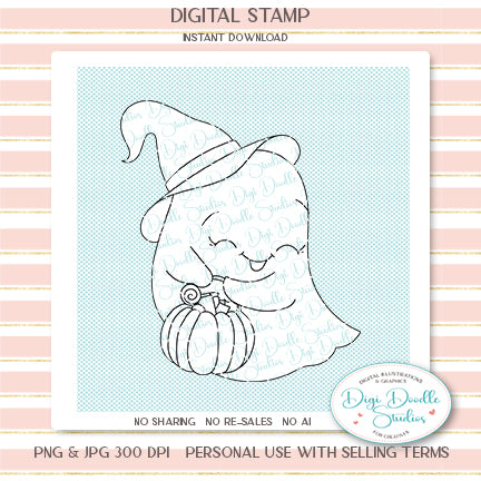 Ghostly Dilly Friendly Halloween Ghost