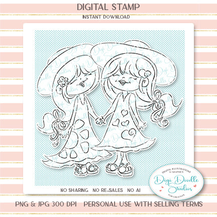Girl Friends Digi Stamp