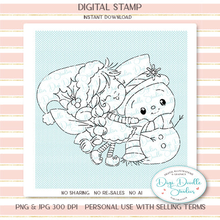 Glacia Snowhisper Fairy Elf Digi Stamp