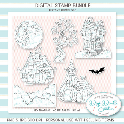 Halloween Scene Builder Digi Bundle